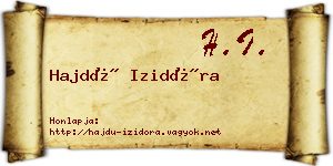 Hajdú Izidóra névjegykártya